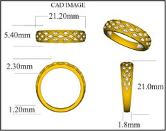 TJD 0.25 Carat Brilliant Cut Diamond 14 Karat White Gold Wave Wedding Band Ring