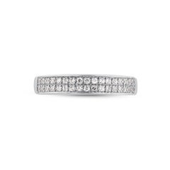 TJD 0.25 Carat Brilliant Cut Diamond 14KT White Gold Stackable Band Ring