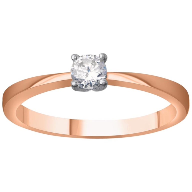 TJD 0.25 Carat Diamond 18 Karat Rose Gold Classic Beautiful Solitaire Ring  For Sale at 1stDibs | 0.25 carat diamond ring, 0.25 carat ring, 0.25 diamond