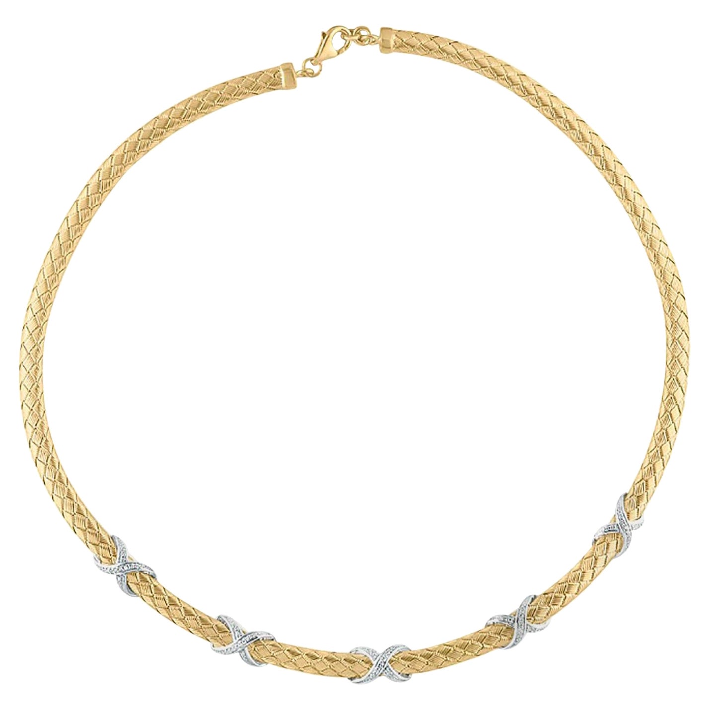 TJD 0,25 carati di diamante in oro giallo 14 carati - Collana Infinity a maglie italiane in vendita