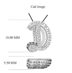 TJD 0.25 Carat Diamond 18 Karat Rose Gold D Initial 3D Alphabet Charm Pendant