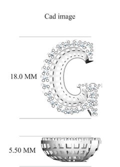 TJD 0,25 Karat Diamant 18 Karat Roségold G Initial 3D Alphabet Charm-Anhänger