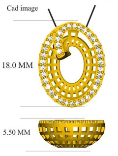 TJD 0,25 Karat Diamant 18 Karat Gelbgold O Initial 3D Alphabet Charm-Anhänger