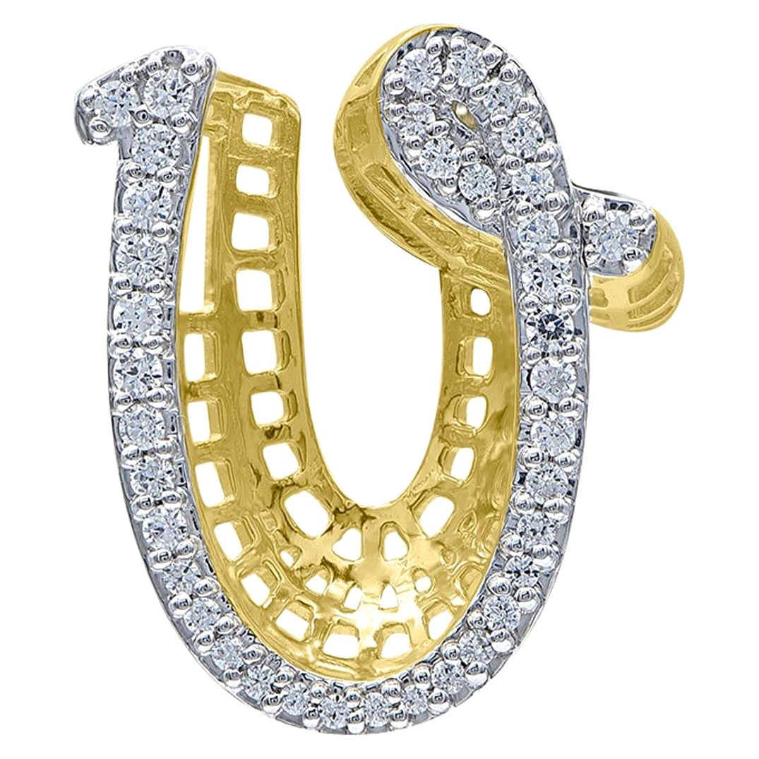 TJD 0.25 Carat Diamond 18 Karat Yellow Gold V Initial 3D Alphabet Charm Pendant For Sale