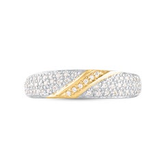 TJD 0,25 Karat natürlicher Diamant 14 Karat zweifarbiger Gold-Hochzeitsring