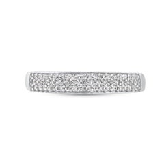 TJD 0,25 Karat natürlicher Diamant 14 Karat Weißgold Stapelbarer Ehering