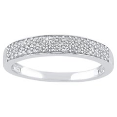 Alliance empilable en or blanc 14 carats avec diamants naturels de 0,25 carat TJD