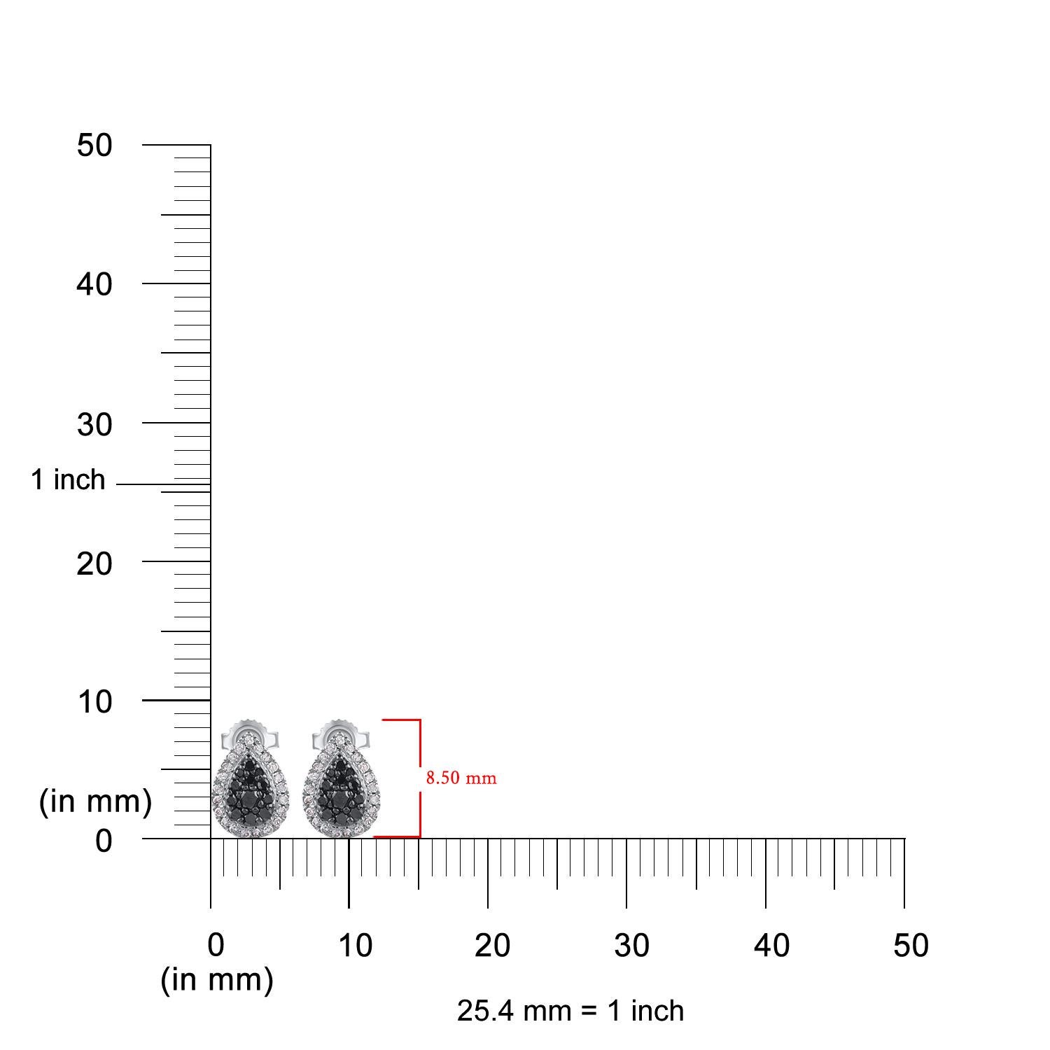 Round Cut TJD 0.25 Carat Natural Diamond 14 Karat White Gold Teardrop Stud Earrings For Sale
