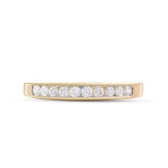 TJD 0.25 Carat Natural Diamond 14 Karat Yellow Gold Stackable Wedding Band Ring