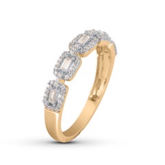 Alliance empilable en or jaune 14 carats avec diamants naturels de 0,25 carat TJD