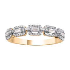 TJD 0.25 Carat Natural Diamond 14 Karat Yellow Gold Stackable Wedding Band Ring