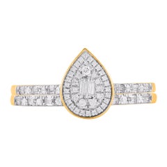 TJD 0.25 Carat Diamond Bridal Ring Set in 14K Yellow Gold