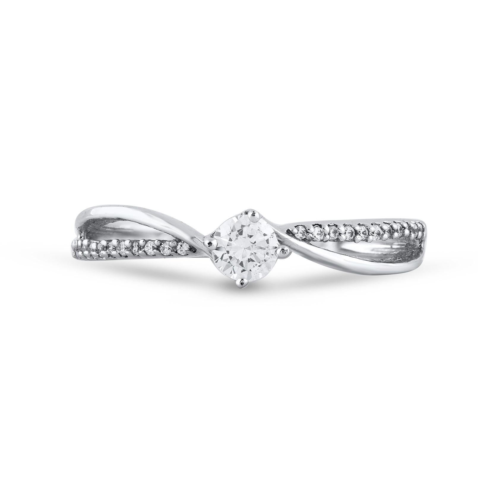 Stunning and exquisite, this diamond ring is beautifully crafted in 14K Solid White gold. This ring features 23 round brilliant-cut and single cut sparkling white diamonds set in prong setting. The diamonds are natural, not-treated and conflict-free