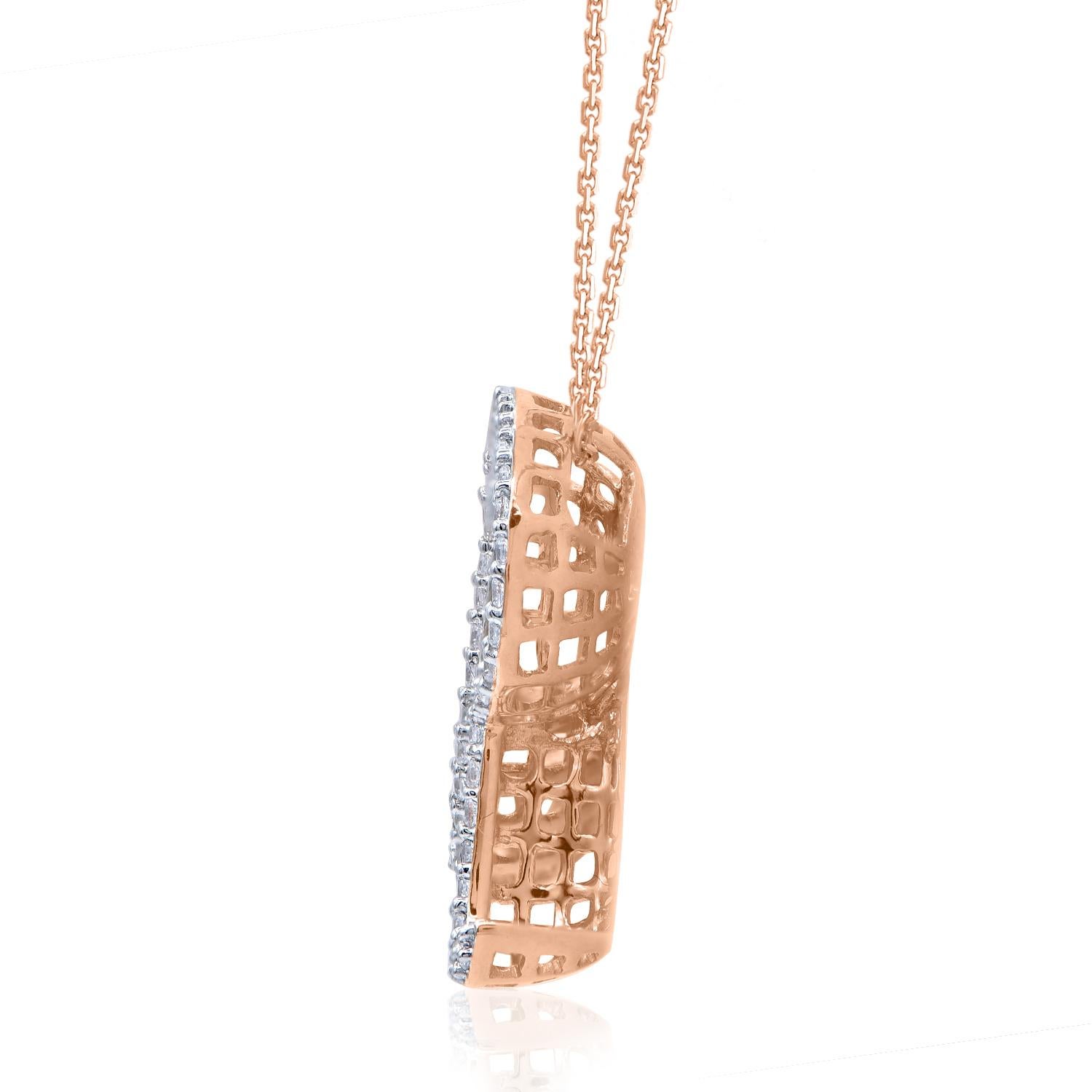 TJD 0,25 Karat R' Initial 3D Alphabet-Diamant-Anhänger aus 18 Karat Roségold (Rundschliff) im Angebot