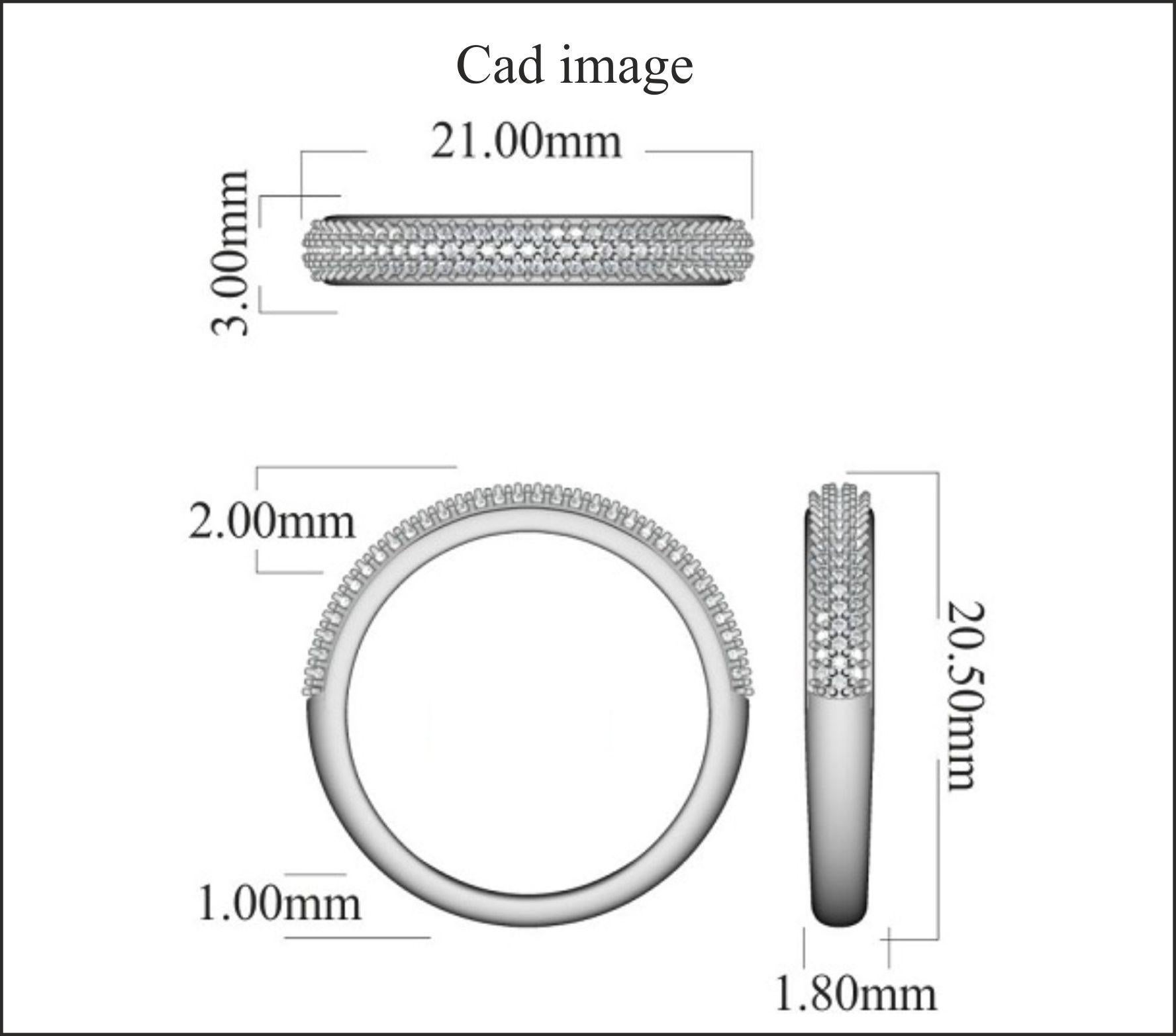 Art Deco TJD 0.25 Carat Round 14K White Gold Half Eternity Wedding Anniversary Band Ring For Sale
