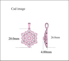 TJD 0,25 Karat runder Diamant 14 Karat Roségold Designer-Anhänger in Blumenform mit floralem Designer-Anhänger