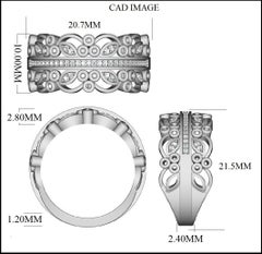TJD 0.25 Carat Round Diamond 14 Karat Yellow Gold Art Deco Style Wedding Band