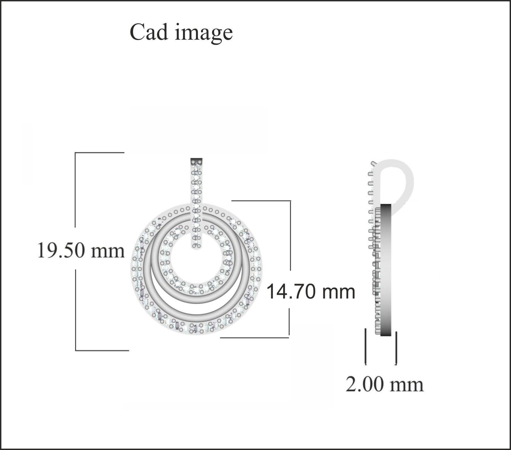 Cool et contemporain, ce pendentif étincelant en diamant à double cercle est un pendentif en diamant élégant. Agrémentée de 56 diamants ronds sertis en ruban et réalisée par nos experts internes en or jaune 14 carats. Le poids total des diamants est