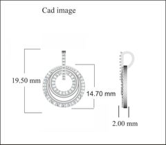 TJD 0.25 Carat Round Diamond 14 Karat Yellow Gold Designer Double Circle Pendant