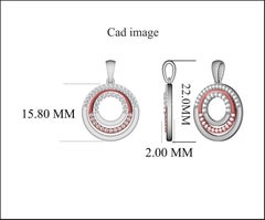 TJD 0.25 Carat Round Diamond 14 Karat Yellow Gold Designer Tri-Circle Pendant