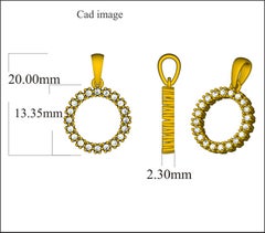 TJD 0.25 Carat Round Diamond 14 Karat Yellow Gold Open Circle Diamond Pendant
