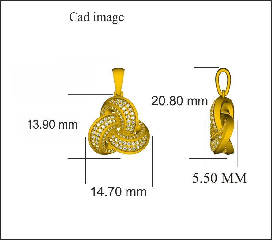 Bestow a timeless look when you choose this love knot designer diamond pendant. The total diamond weight is 0.25 carat and shines in H-I color, I2 clarity. Beautifully crafted by our inhouse experts in 14 karat yellow gold and studded with 99 round