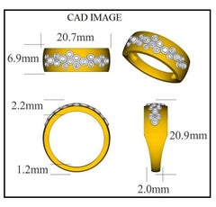 TJD 0.25 Carat Round Diamond 14KT White Gold Bezel Set Wedding Band Ring