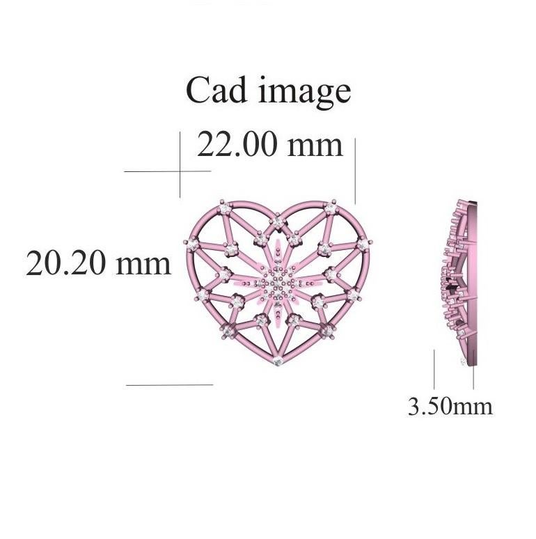 Experience dazzling diamonds with this magnificent studded pendant that’s sure to steal all the attention. The heart shaped pendant is crafted from 18-karat Rose gold and features Round Brilliant 39 white diamonds, Prong set, H-I color I1 clarity