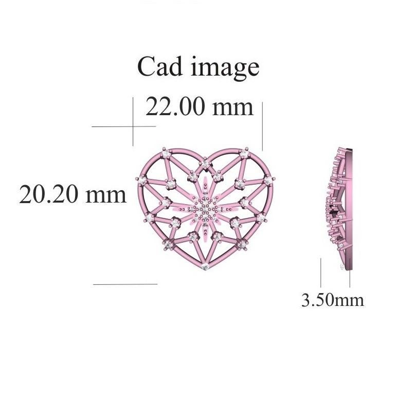 Scopri i diamanti abbaglianti con questo magnifico ciondolo con borchie che catturerà sicuramente l'attenzione. Il pendente a forma di cuore è realizzato in oro rosa 18 carati e presenta 39 diamanti bianchi tondi taglio brillante, incastonati, di