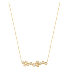 TJD 0.25 Carat Round Natural Diamond 14KT Yellow Gold Fashion Necklace