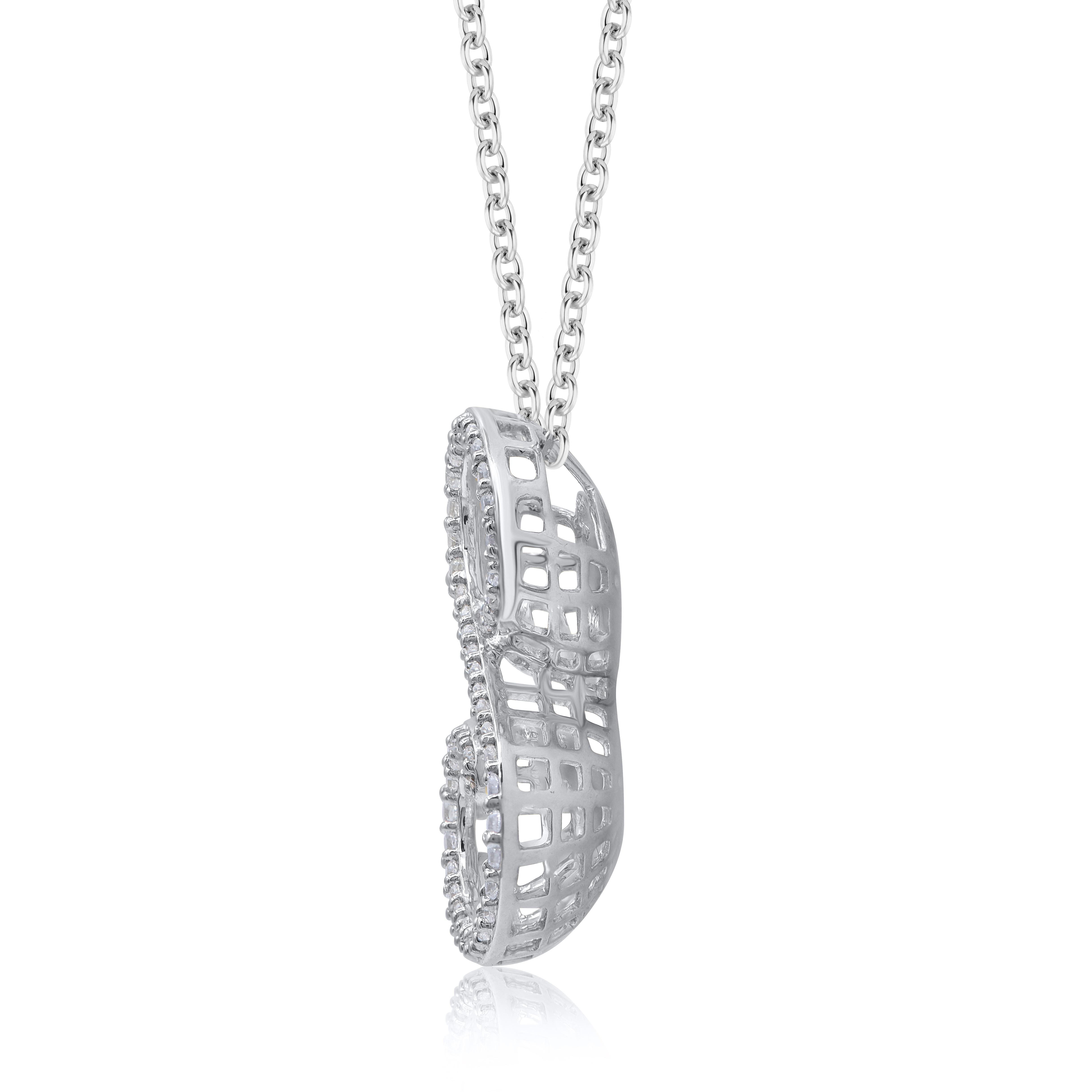 TJD 0,25 Karat S' Initial 3D Alphabet-Diamant-Anhänger aus 18 Karat Weißgold (Rundschliff) im Angebot