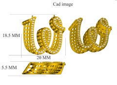 TJD 0.25 Carat W' Initial 3D Alphabet Diamond Pendants in 18 Karat Rose Gold