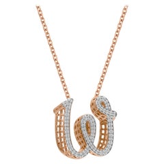 TJD 0.25 Carat W
 Initial 3D Alphabet Diamond Pendants in 18 Karat Rose Gold