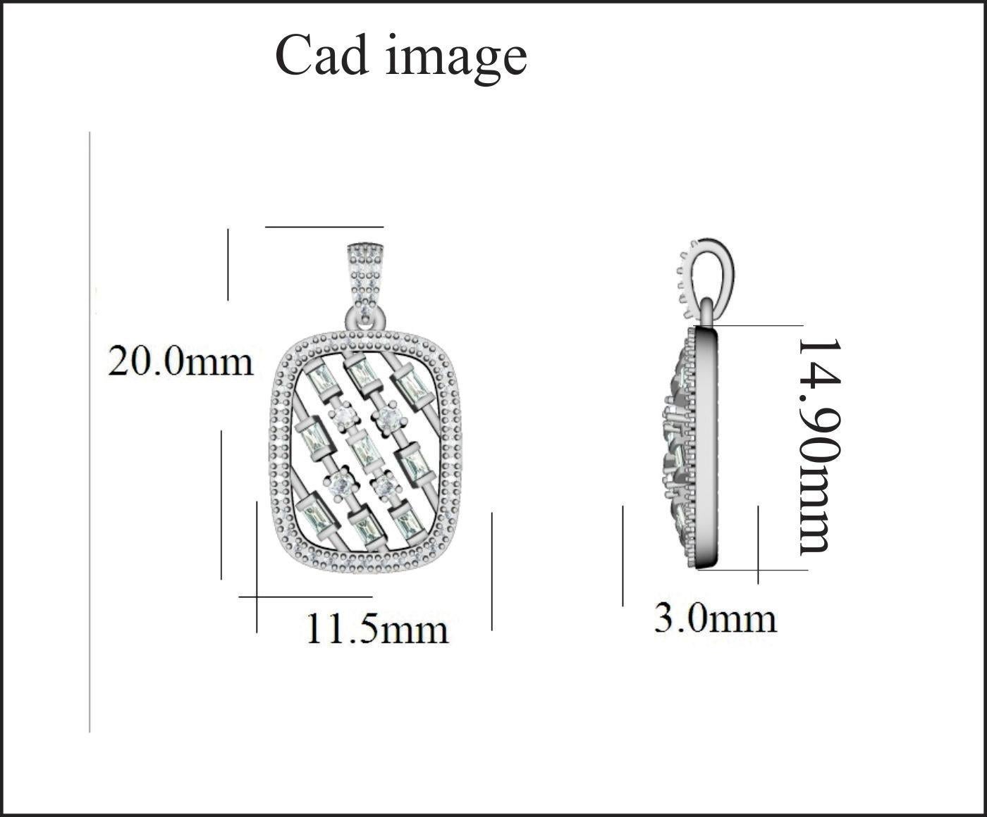 Charmant à souhait, ce pendentif en forme de cadre de coussin design est une charmante réminiscence de plaisir. Whiting avec 51 diamants ronds et 9 diamants baguettes sertis en micro-bourrelets et fabriqués par nos experts en interne en or blanc 14