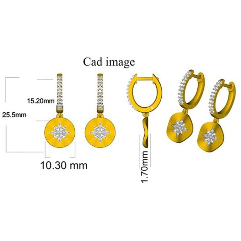Orecchini a cerchio con diamanti in oro bianco 14 carati Con 50 diamanti rotondi, gli orecchini a cerchio hanno 0,25 carati di brillanti rotondi incastonati in pave e a griffe, di colore H-I e di purezza I2. Questi scintillanti orecchini a cerchio