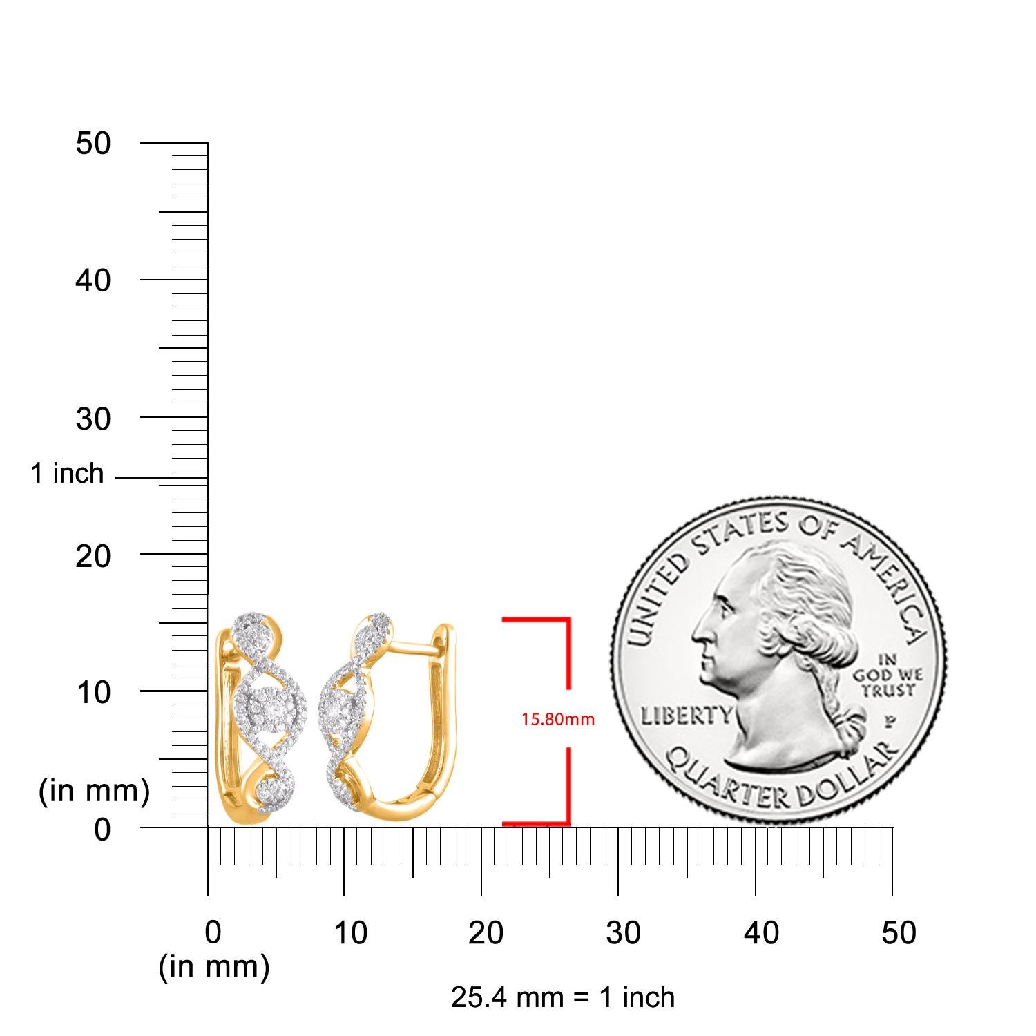 Moderne Créoles en or jaune 14 carats avec diamants ronds naturels de 0,30 carat TJD en vente