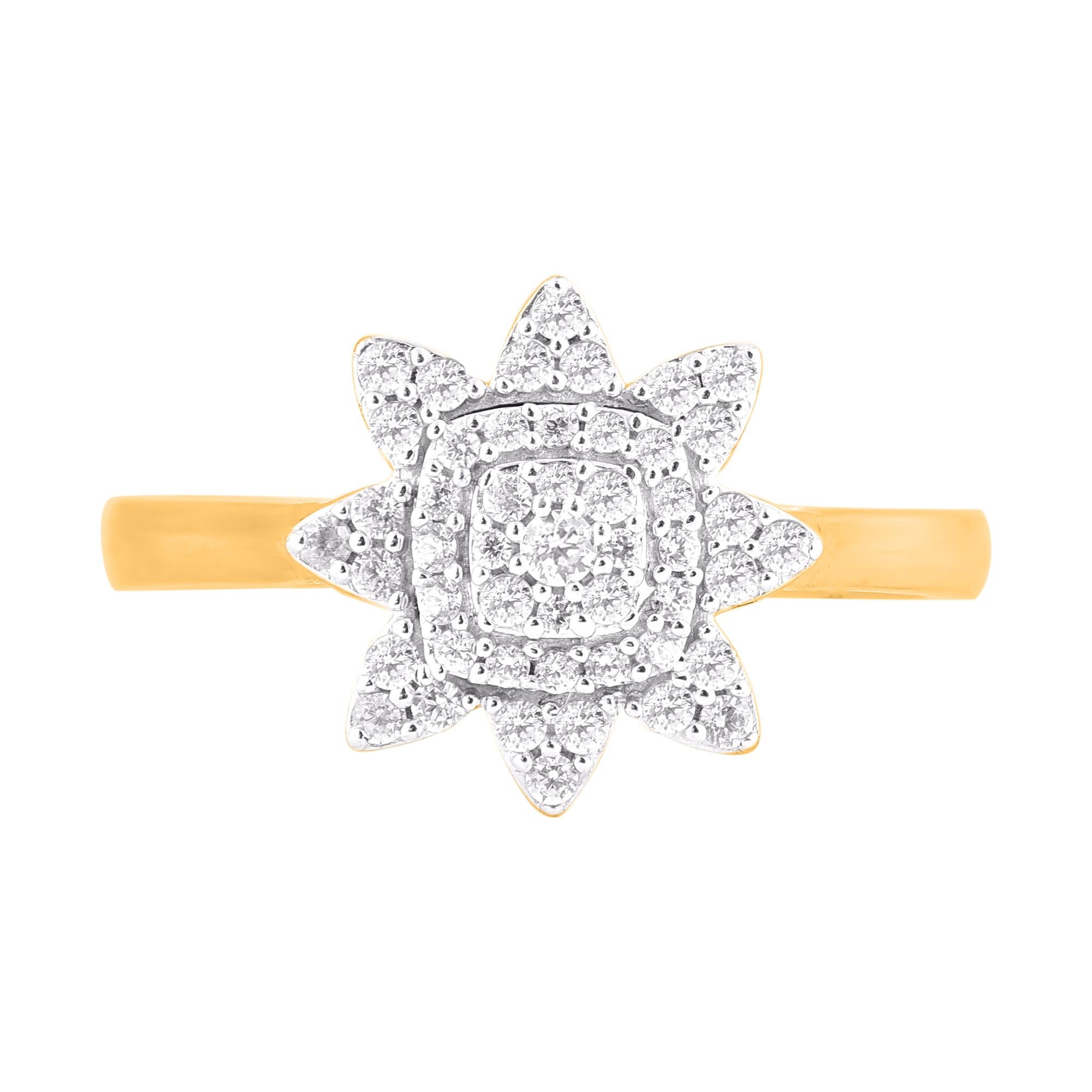 Esprimi il tuo amore per lei nel modo più classico con questo anello di diamanti. Realizzato in oro giallo 14 carati. Questa fede nuziale presenta uno scintillante diamante rotondo da 49 tagli singoli e taglio brillante splendidamente incastonato.