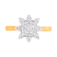 TJD 0,32 Karat natürlicher runder Diamant 14 Karat Gelbgold Verlobungsring