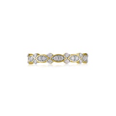 TJD Anillo de boda apilable de oro amarillo de 14 KT con diamante brillante de 0,33 quilates