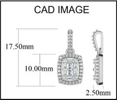 TJD 0.33 Carat Composite Baguette and Round Diamond 14 Karat White Gold Pendant
