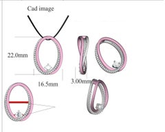 TJD 0.33 Carat Diamond 14 Karat Rose Gold Twist Oval Pendant with 18 inch chain