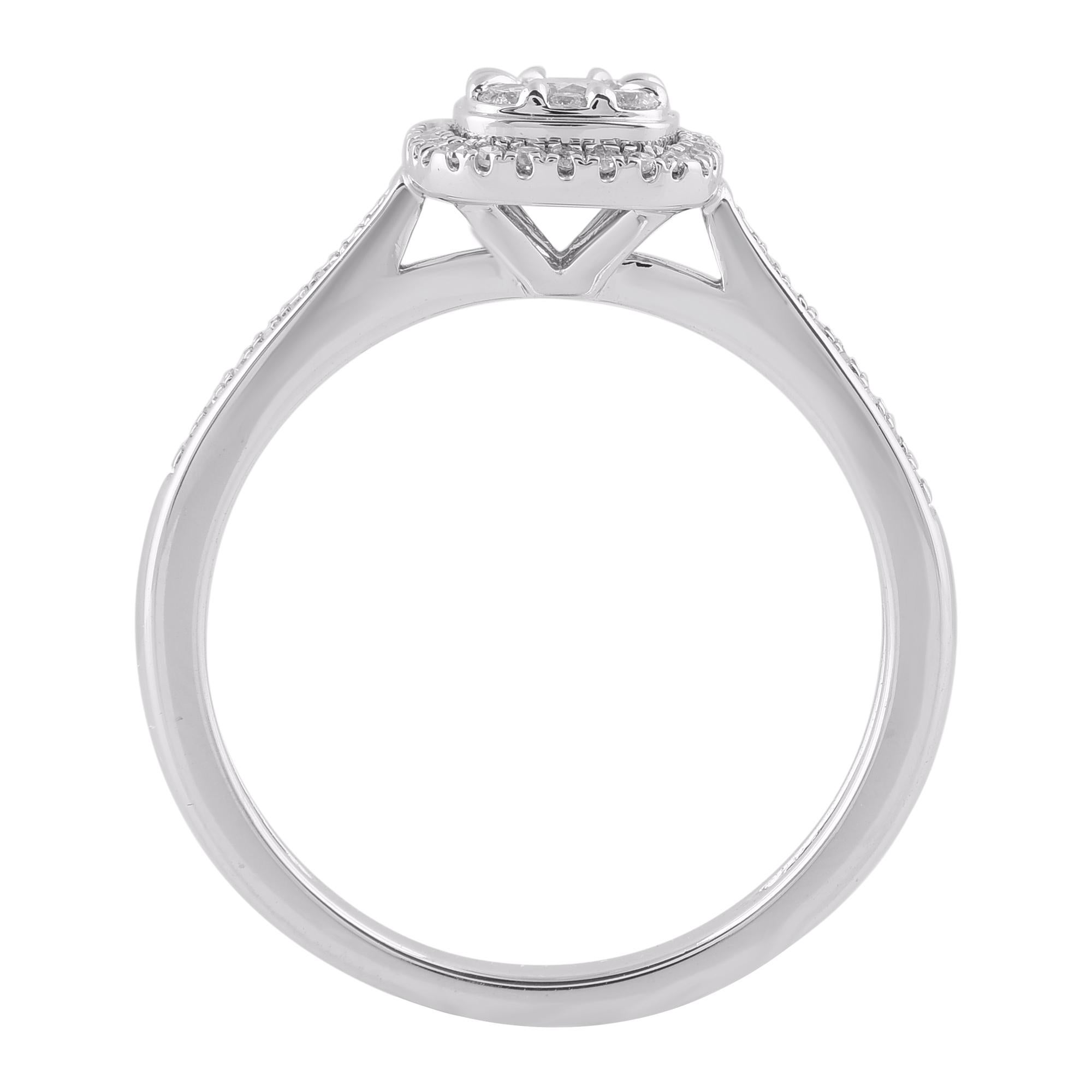 TJD Alianza de oro blanco de 14 quilates con diamante redondo natural de 0,33 quilates Contemporáneo en venta