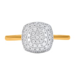 TJD 0,33 Karat natürlicher runder Diamant 14 Karat Gelbgold Verlobungsring