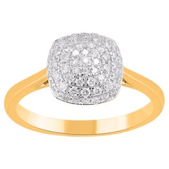 TJD 0.33 Carat Natural Round Diamond 14 Karat Yellow Gold Engagement Ring