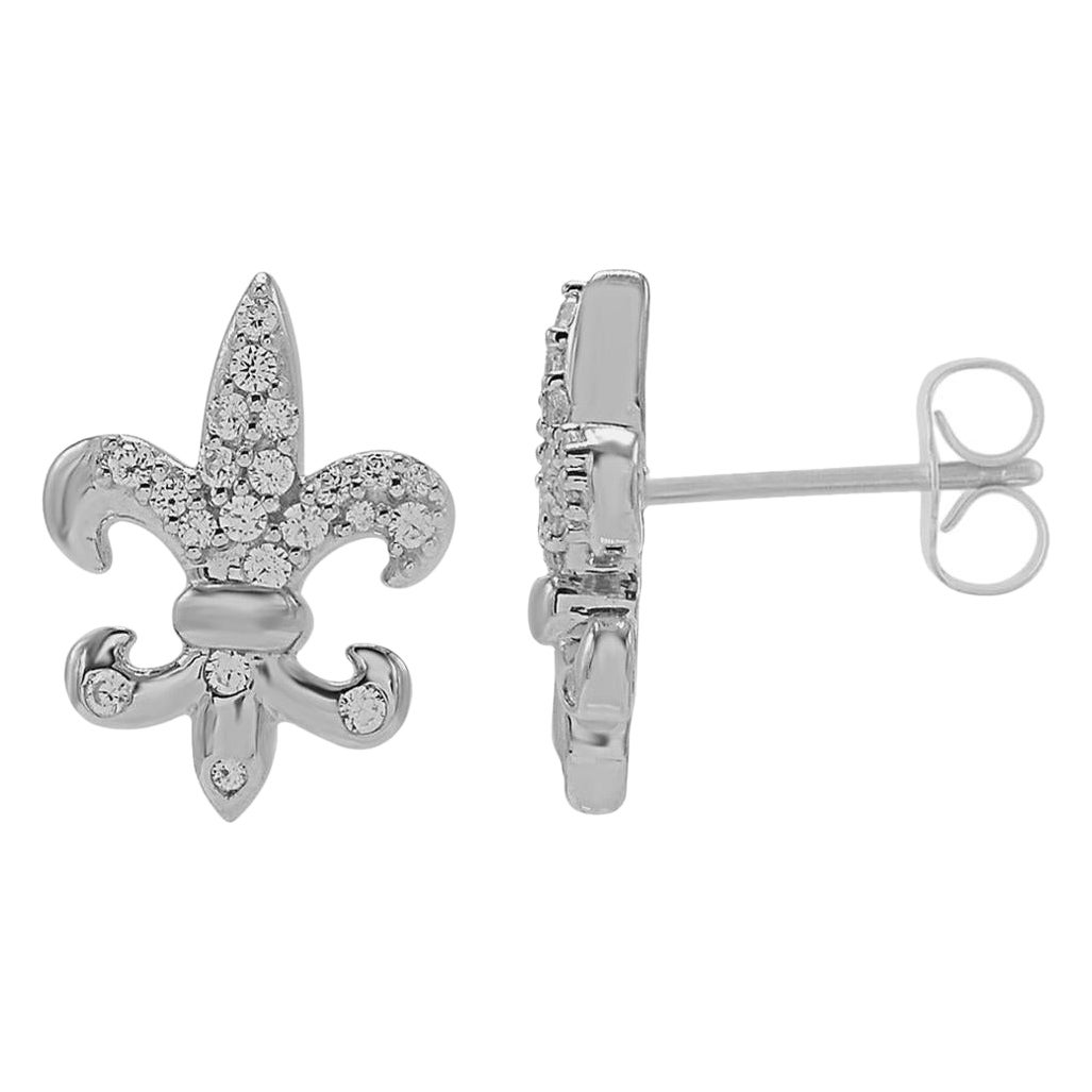 TJD Diamante redondo de 0,33 quilates Oro blanco de 14 quilates Pendientes de moda con tachuelas en venta