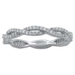 TJD 0,33 Karat runder Diamant gedrehter Eternity-Ring aus 14 Karat Weißgold