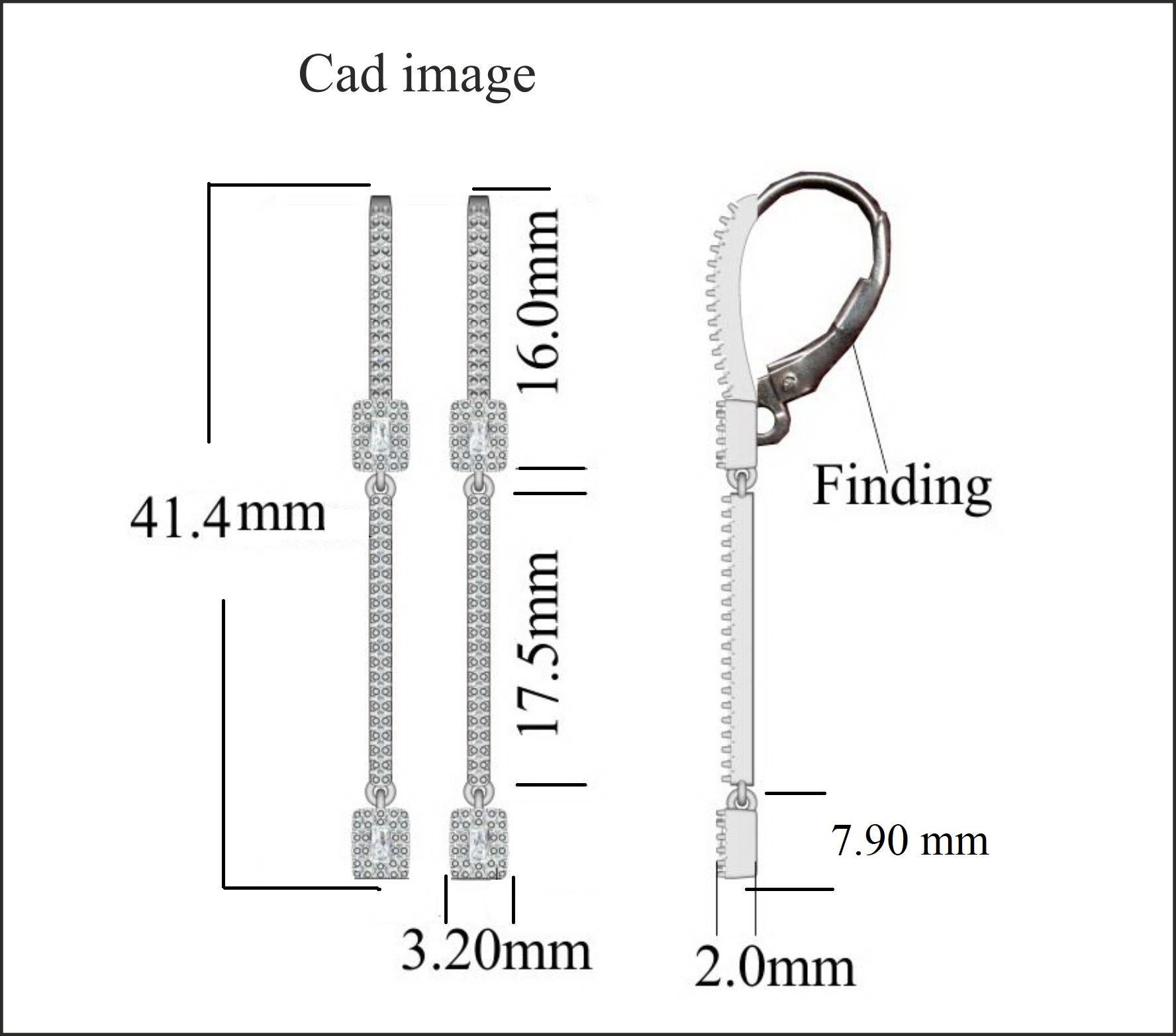 Semplicemente chic, questi orecchini di diamanti a barra verticale si adattano facilmente a qualsiasi occasione. Con 0,33 carati di diamanti rotondi, gli orecchini a goccia a barra verticale hanno 120 diamanti rotondi e 4 diamanti baguette