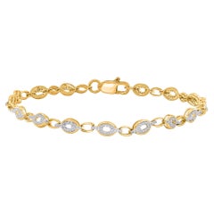TJD 0,44 Karat natürlicher Diamant 14 Karat Gelbgold Designer Oval Gliederarmband