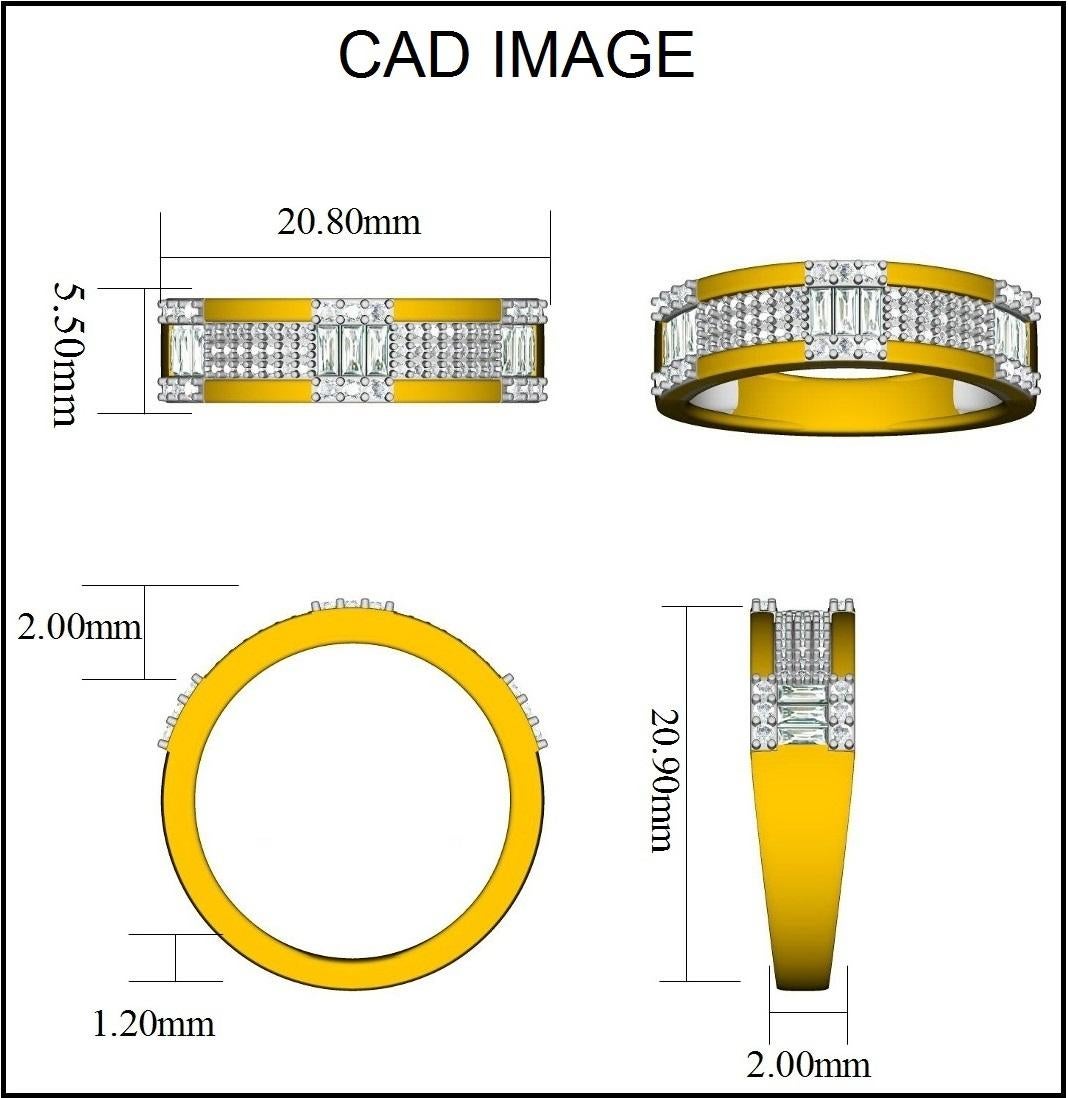Dieser mehrreihige Diamant-Hochzeitsring wird wegen der ihm innewohnenden klassischen Schönheit und Eleganz bewundert werden. Das Gesamtgewicht der Diamanten 0,50 Karat, Farbe H-I, Reinheit I2. Dieser Ring ist wunderschön in 14K Weißgold gefertigt