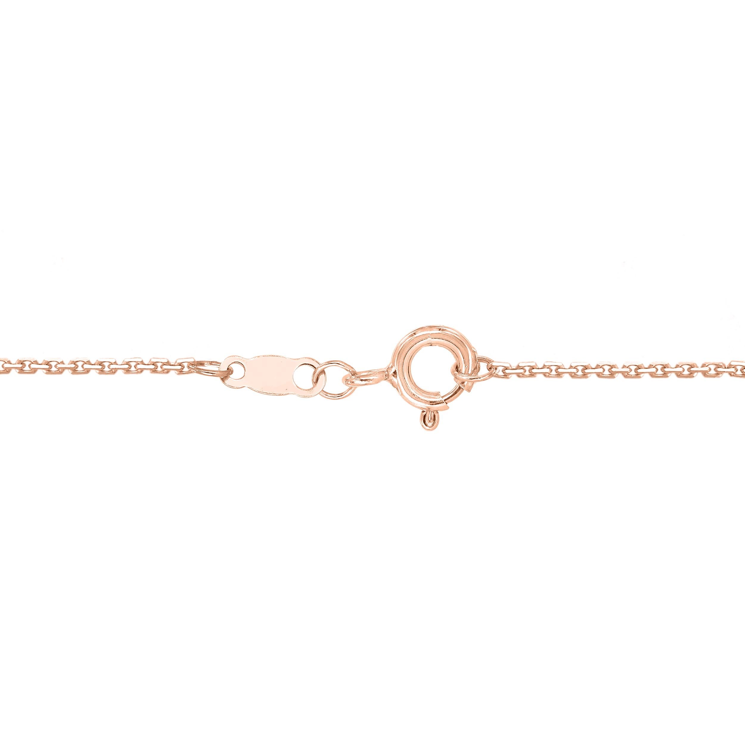 TJD 0.50 Carat Brilliant Cut Diamond 14 Karat Rose Gold Horizontal Bar Necklace In New Condition For Sale In New York, NY